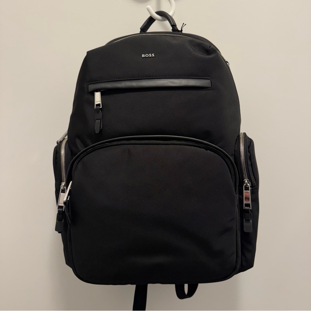 BOSS Black Leather-trim Highway Backpack